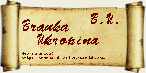 Branka Ukropina vizit kartica